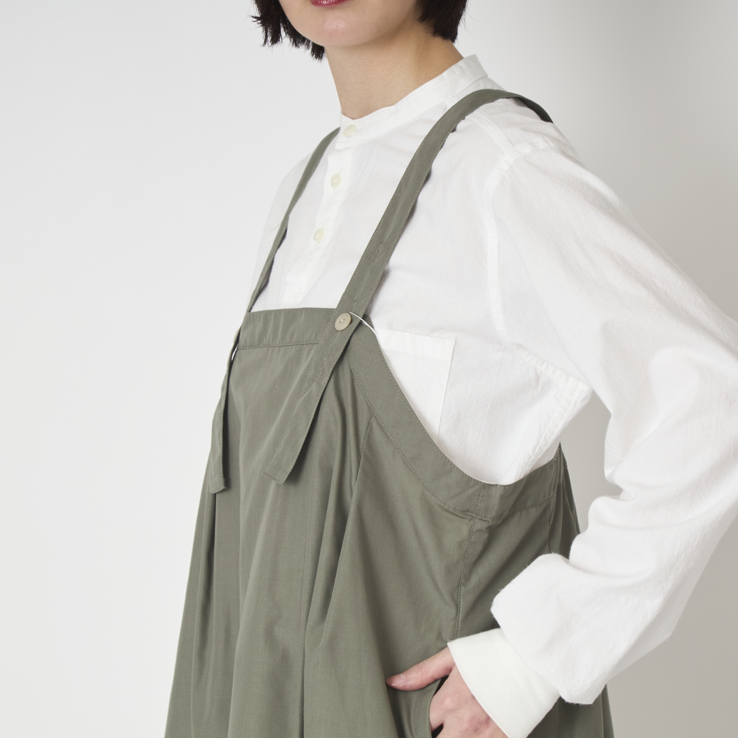 vent blanc/ブロードデザインジャンパースカ―ト